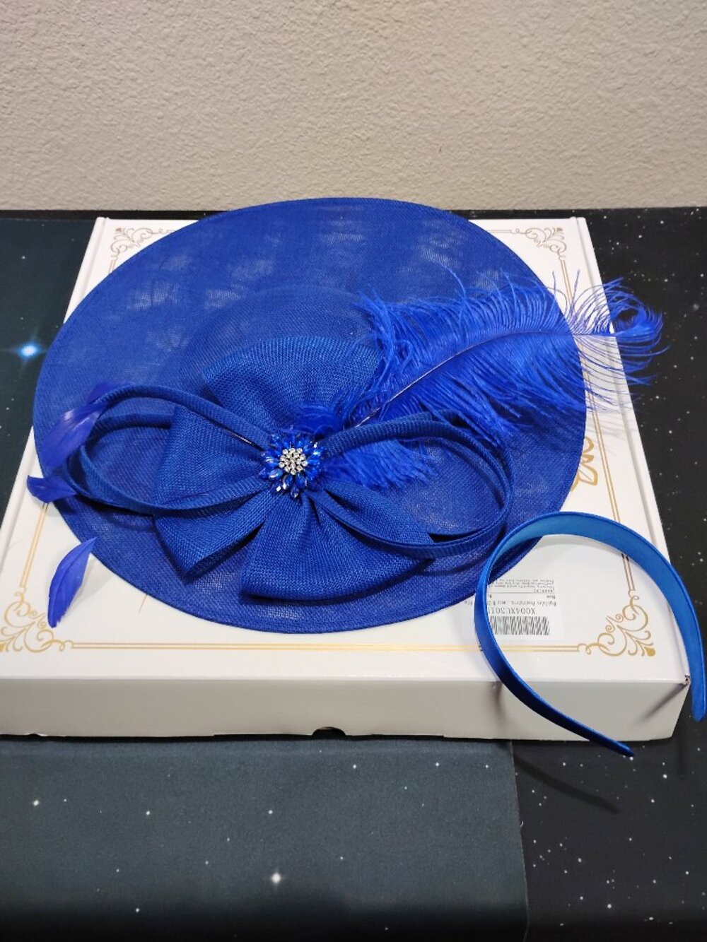 Royal Blue Sinamay Fascinator Kentucky Derby Wedding Women Hat Headband